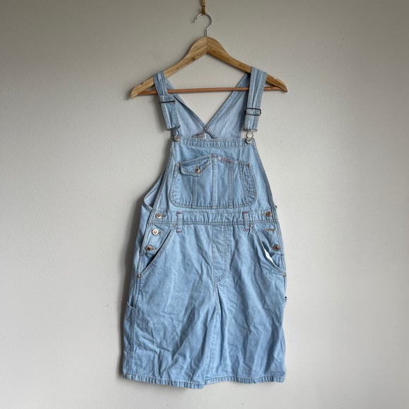 Vintage 90s Squeeze Denim Overall Shortalls Size‎ 6 - Picture 3 of 13